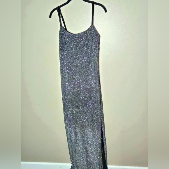Vintage 90's Jump Glitter Empire Waist Maxi Glam Whimsygoth Slip Dress, 11/12 - Picture 1 of 5